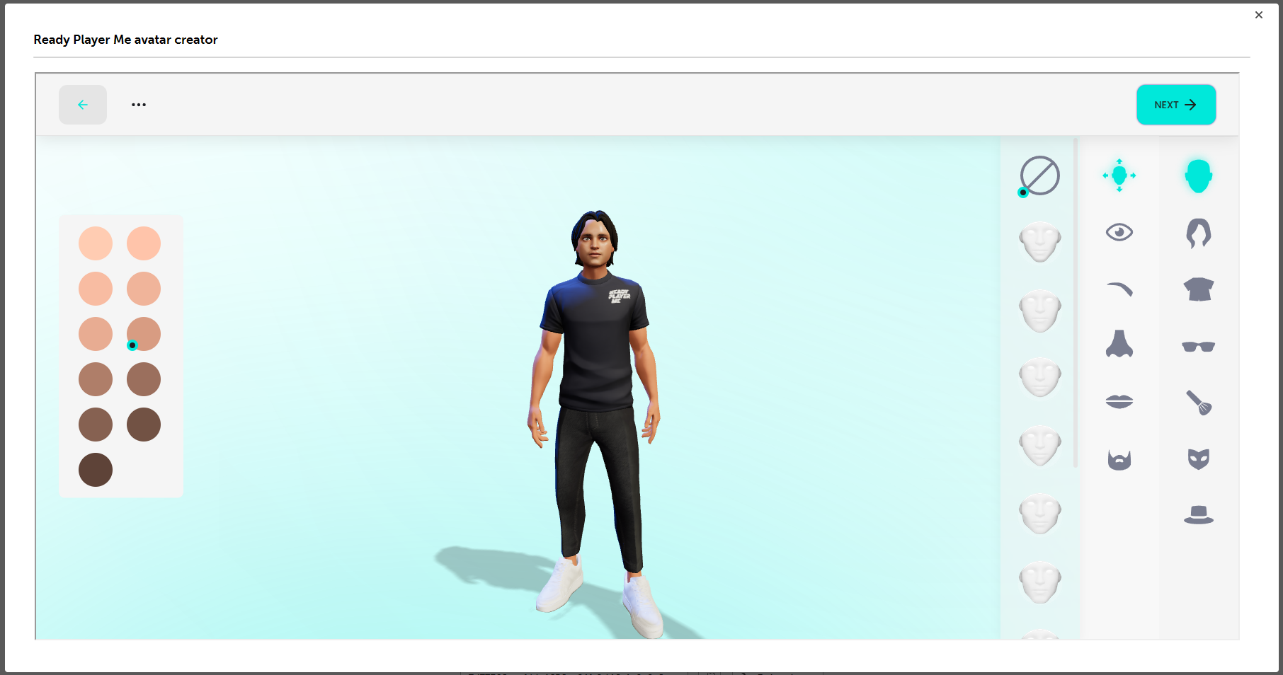 Ready Player Me avatar editor